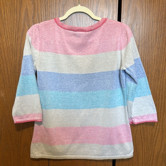 Tribal ¾ Sleeve Striped Sweater Top - Picture 2 of 3